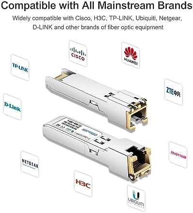 4Pack 10GBASE-T SFP+ to RJ45 Copper Module Mini-GBIC Transceiver for Cisco SFP-10G-T-S, Ubiquiti UF-RJ45-10G , Netgear, Mikrotik, D-Link, Supermicro, TP-Link, Linksys, CAT6A/CAT7, up to 100FT(30M)|B08P4MJ36T