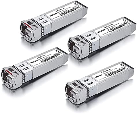 10Gtek 10GBase-SR SFP+ LC Transceiver, 10G 850nm Multimode SFP Module, up to 300 Meters, for Cisco SFP-10G-SR, Meraki MA-SFP-10GB-SR, Ubiquiti UniFi UF-MM-10G, Fortinet, Mikrotik and More, Pack of 10|B00ZCDDOPS