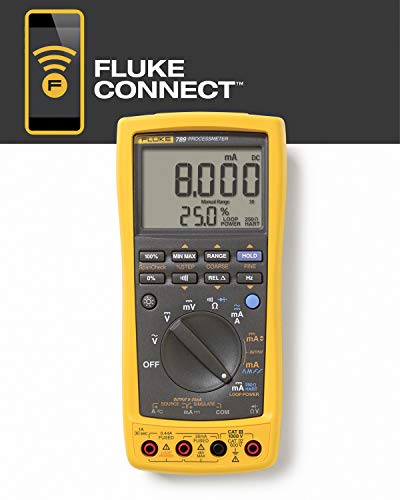 Fluke 789 ProcessMeter, Includes Standard DMM Capabilities, Measure, Source, Simulate 4-20 mA signals, and Built-In 24 V Loop Supply
