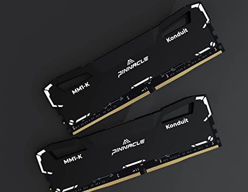 Timetec Pinnacle Konduit 32GB KIT(2x16GB) DDR4 3200MHz PC4-25600 CL16-18-18-38 XMP2.0 Overclocking 1.35V Dual Rank Compatible for AMD and Intel Desktop Gaming PC Memory Module - Black|B09T2G15VF