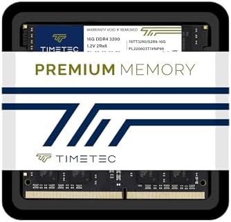 Timetec 16GB DDR4 3200MHz (or 2933MHz or 2666MHz PC4-25600 Non-ECC Unbuffered 1.2V CL22 2Rx8 Dual Rank 260 Pin SODIMM Laptop Notebook PC Computer Memory RAM Module Upgrade