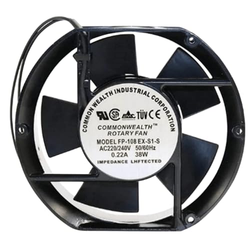 FP-108EX-S1-S 220V/240V 50/60Hz 0.22A 38W 17251 2-Wire AC Cooling Fan|B08K79QBCL
