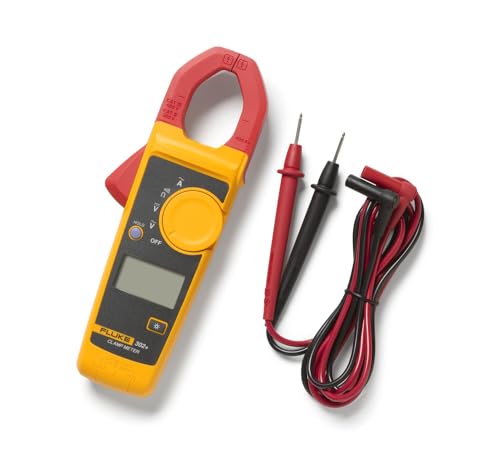 Fluke 302+ Digital Clamp Meter, 30mm Jaw, Measures AC Current to 400A, Measures AC/DC Voltage to 600V, Resistance, Continuity, and Capacitance Measurements, Includes 2 Year Warranty