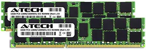 A-Tech 32GB Kit (2x16GB RAM for Dell PowerEdge M910, M915, R410, R510, R610, T410, T610, T710 | DDR3 1600MHz PC3-12800 ECC RDIMM 2Rx4 1.5V Registered Server Memory Upgrade