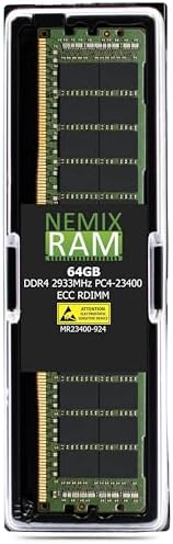 NEMIX RAM 128GB (4X32GB DDR4 2933MHZ PC4-23400 2Rx4 1.2V CL21 288-PIN ECC RDIMM KIT Registered Server Memory Compatible with Dell PowerEdge R740xd Rack Server