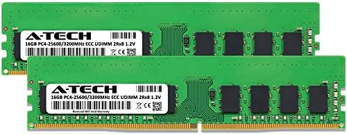 A-Tech Server 32GB Kit (2x16GB DDR4 3200MHz PC4-25600 ECC UDIMM 2Rx8 Dual Rank 1.2V ECC Unbuffered DIMM 288-Pin Server & Workstation RAM Memory Upgrade Modules (A-Tech Enterprise Series