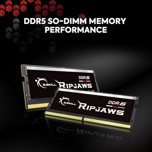 G.SKILL Ripjaws DDR5 SO-DIMM Series DDR5 RAM 32GB (2x16GB) 4800MT/s CL34-34-34-76 1.10V Unbuffered Non-ECC Notebook/Laptop Memory SO-DIMM (F5-4800S3434A16GA2-RS)|B0B1GMD6SB