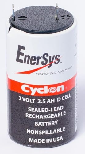 Enersys (Hawker) Cyclon 0810-0004 D-Cell 2 Volt/2.5 Amp Hour Sealed Lead Acid Battery|B0002ILK86