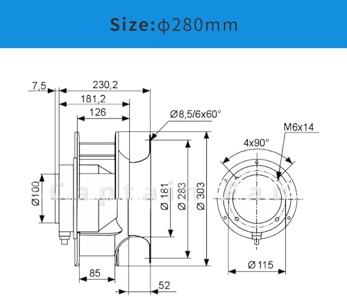 RH28C-2DD.3I.CR 163827 Ziehl-abegg Fan 400VAC 0.66/1.1KW Centrifugal Inverter Fan|B0CNVC9MKB