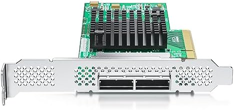 H!Fiber LSI SAS 9211-8i RAID Controller Card, 6Gb/s Internal SAS/SATA HBA Card, LSI 2008 Chip, PCI Express 2.0 X8, 2X SFF-8087 Ports