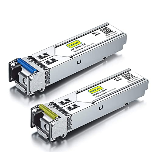 10Gtek 1.25G SFP Transceiver 1000Base-LX, 1310nm SMF SingleMode Fiber Optic Module, up to 10 km, for Cisco GLC-LH-SMD, Meraki MA-SFP-1GB-LX10, Ubiquiti UniFi, Fortinet, Mikrotik, TP-Link, Pack of 2|B08BP6MX14