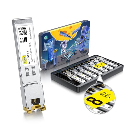 10GTEK 1.25G SFP-T, 1000BASE-T Copper SFP, SFP to RJ45 SFP Module Transceiver for Cisco SFP-GE-T, Meraki, Fortinet, Ubiquiti UniFi UF-RJ45-1G, D-Link, Supermicro, Netgear, TP-Link and More|B00U77IJ2M