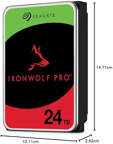 Seagate IronWolf Pro 24TB Enterprise NAS Internal HDD Hard Drive – CMR 3.5 Inch SATA 6Gb/s 7200 RPM 512MB Cache for RAID Network Attached Storage, Rescue Services (ST24000NT002)|B0CSPCFKR9