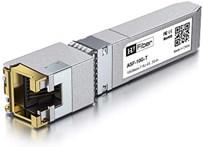 H!Fiber 10Gb SFP+ to RJ45 Module, 10Gbase-T Ethernet SFP+ Copper Transceiver for HP Procurve &HP Aruba, MikroTik, Ubiquiti, Unifi, Netgear, QNAP, D-Link and More, Cat6a/Cat7,30m (98ft)|B07L9RJZF7
