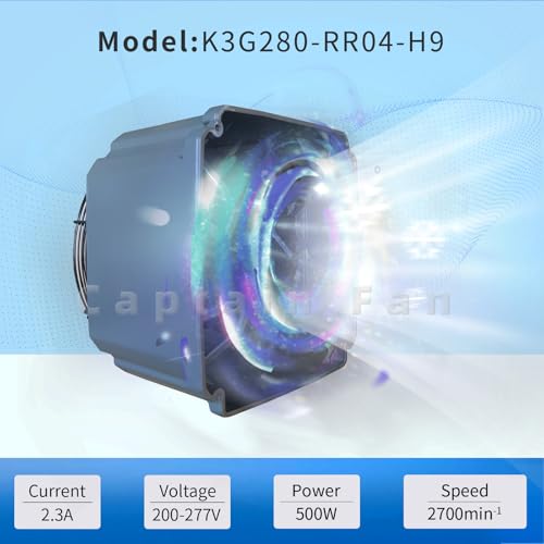 K3G280-RR04-H9 Ebm Papst Fan 200/277VAC 520W 2.3A Centrifugal Fan for Spindle Motor