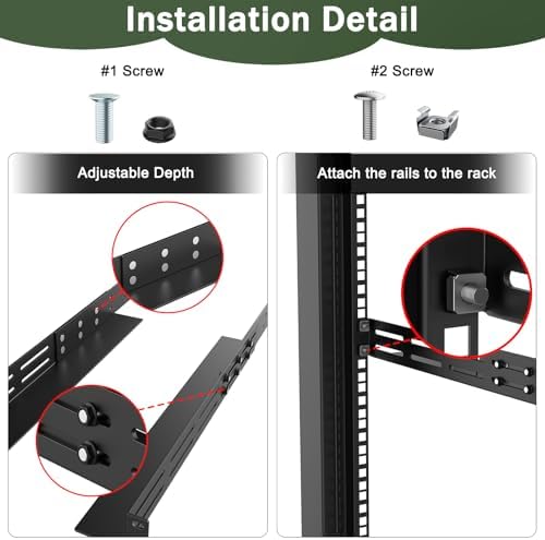 1U Universal Rack Mount Rails 4-Post Server Rack Shelf Rail 16"-30" Adjustable Depth Server Rack Rail Compatible with APC, HP, IBM, DELL, Compag Cabinet & Rack|B0FSS558FD