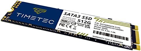 Timetec 512GB SSD 3D NAND SATA III 6Gb/s M.2 2280 NGFF 256TBW Read Speed Up to 550MB/s SLC Cache Performance Boost Internal Solid State Drive for PC Computer Laptop and Desktop (512GB