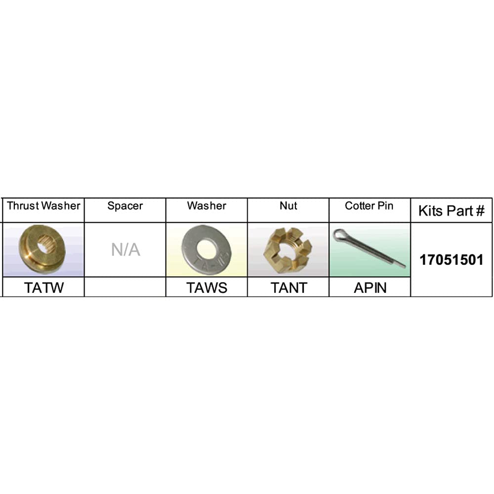 Solas Propeller 17051501 Solas Fixed Hub Prop Hardware Kit Nissan/Tohatsu, Type A