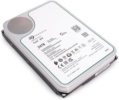 Seagate Exos X24 24TB Enterprise Hard Drive HDD SATA 6Gb/s 512MB Cache 7200 RPM 512e CMR Helium Sealed 3.5in Hard Drive ST24000NM000H (Renewed