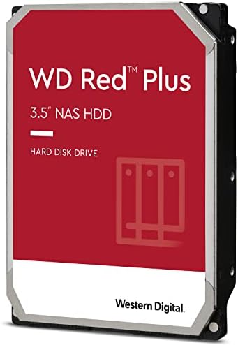 Western Digital 4TB WD Red Plus NAS Internal Hard Drive HDD - 5400 RPM, SATA 6 Gb/s, CMR, 256 MB Cache, 3.5" -WD40EFPX