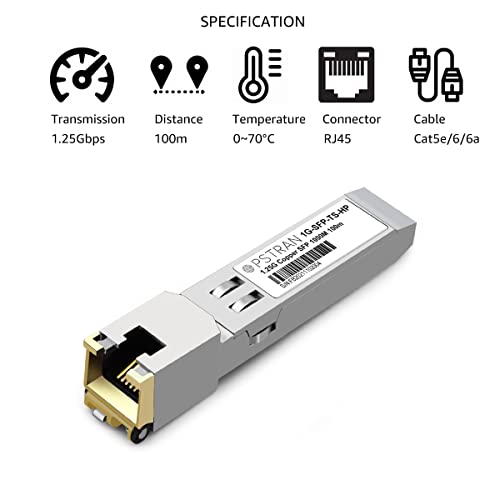 1000BASE-SX SFP Optical Transceiver Module Compatible with HPE Aruba J4858D J4858DCM JL745A Q8N53A ProCurve J4858C J4858B J4858A 850nm 550m DDM Duplex LC MMF|B09MTW3HVB