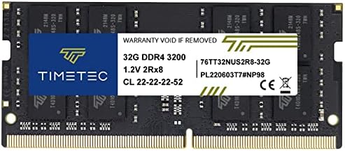 Timetec 16GB DDR4 3200MHz (or 2933MHz or 2666MHz PC4-25600 Non-ECC Unbuffered 1.2V CL22 2Rx8 Dual Rank 260 Pin SODIMM Laptop Notebook PC Computer Memory RAM Module Upgrade