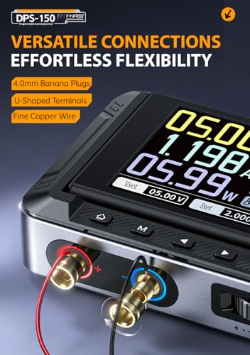 FNRSI【Upgraded DPS-150】DC Power Supply Variable with 100W Fast Charger, 0-30V 0-5A Adjustable DC CNC Power Supply, Power Ripple <20mV, PD/QC/DC Input with IPS Display, PC Programmable Power Supply