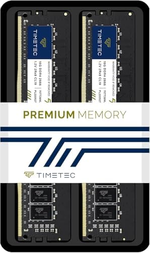 Timetec Premium 32GB KIT(2x16GB) DDR4 2666MHz PC4-21300 Non-ECC Unbuffered 1.2V CL19 2Rx8288 Pin UDIMM Desktop Memory RAM(32GB KIT(2x16GB))|B0FXFMJVBK