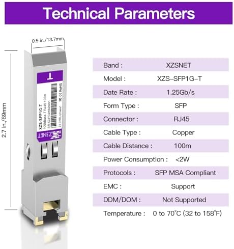 1000BASE-SX SFP Transceiver, 1.25G SFP to LC Multimode Fiber Module Compatible with Cisco GLC-SX-MMD, Ubiquiti UniFi UF-MM-1G, Mikrotik, Meraki, Netgear AGM731F, D-Link and More, 2 Pack|B0CJCH939W