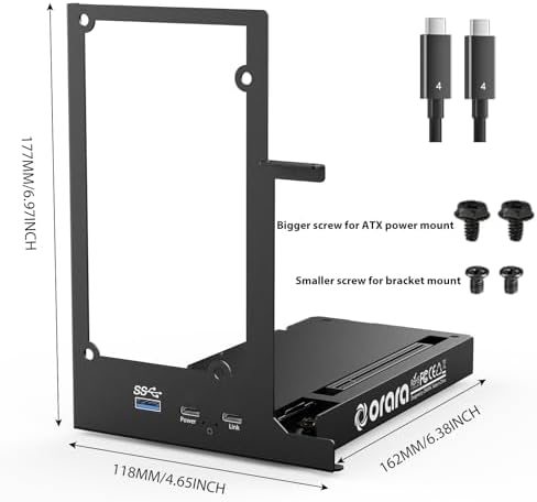 External GPU Dock Station, Mini eGPU Enclosure Only Compatible with Thunderbolt 3/4,USB4 40Gbps Graphics Card Dock Compatible with NVIDIA/AMD PCIe, PD 85W, Daisy Chain, DC/ATX/SFX/Flex Support