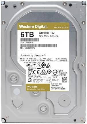Western Digital 24TB WD Gold Enterprise Class SATA Internal Hard Drive HDD - 7200 RPM, SATA 6 Gb/s, 512 MB Cache, 3.5" - WD242KRYZ|B0DMB8BV8V