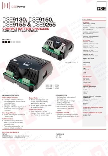 Deep Sea Controller DSE9150 Original Generator Spare Parts DSE 9150 3 Amp 12 Volt Compact Battery Charger