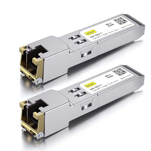 10Gtek 1.25G SFP Transceiver 1000Base-LX, 1310nm SMF SingleMode Fiber Optic Module, up to 10 km, for Cisco GLC-LH-SMD, Meraki MA-SFP-1GB-LX10, Ubiquiti UniFi, Fortinet, Mikrotik, TP-Link, Pack of 2|B08BP6MX14