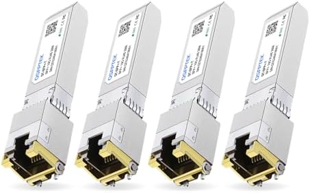 QSFPTEK 4Packs 10GBASE-LR Transceiver, 10G SFP+ Patch Module, 1310nm, 10km, DDM LC, 10Gbe Ethernet Mini-GBIC for Cisco SFP-10G-LR, Ubiquiti UF-SM-10G, Mikrotik, Netgear, Qnap NAS, D-Link|B08P4MFPD5