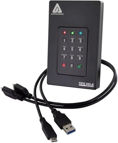 Apricorn 2TB Aegis Fortress L3- FIPS Level 3 Validated USB 3.0 Hardware Encrypted Portable Drive (AFL3-2TB) , black|B07M945LPN