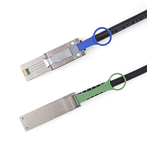 10Gtek QSFP (SFF-8436) to SFF-8088 DDR Hybrid Mini SAS Cable, External Copper SAS Cable for NetApp DS4243 DS4246 DS2246, 100-Ohm, 0.5-m(1.6ft)|B07Y4ZKQJB