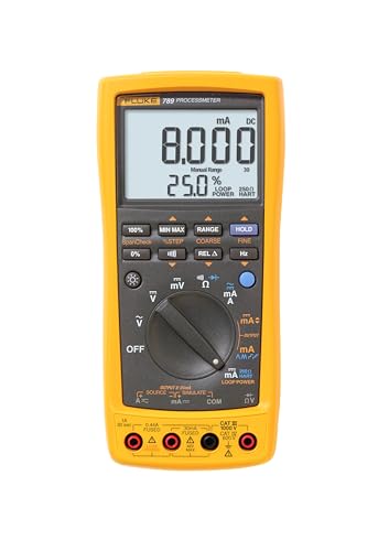 Fluke 789 ProcessMeter, Includes Standard DMM Capabilities, Measure, Source, Simulate 4-20 mA signals, and Built-In 24 V Loop Supply