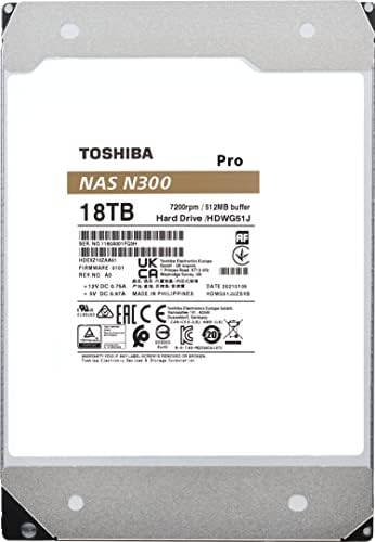 Toshiba N300 16TB NAS 3.5-Inch Internal Hard Drive - CMR SATA 6 GB/s 7200 RPM 512 MB Cache - HDWG51GXZSTA|B0CYR2ZZCX