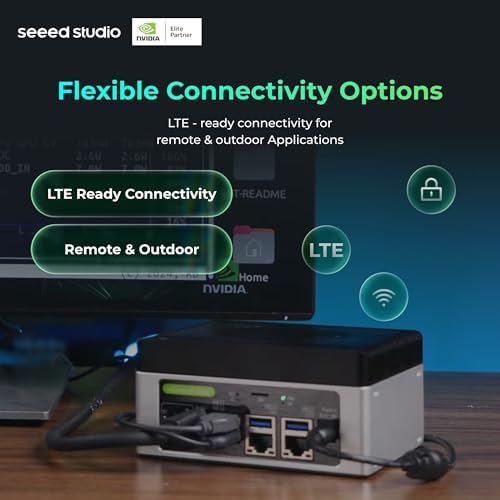 reComputer J4011-Edge AI Device with NVIDIA Jetson Orin™ NX 8GB Module, 4xUSB 3.2, M.2 Key E & Key M Slot, Aluminum case, Pre-Installed Jetpack System with NVIDIA Jetpack™ on 128GB NVMe SSD|B0D9XXD35V