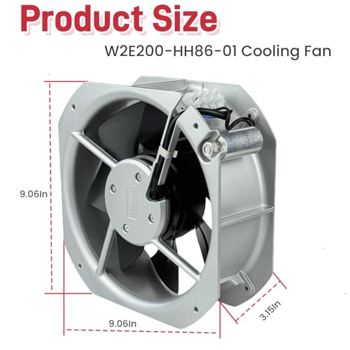 for EBM-PAPST W2E200-HH86-01 Cooling Fan, 115V 80W 0.58-0.70A 50/60Hz axial Flow Fan, 5uF 220VDB 225×225×80mm Fan|B0DSPZHG6P
