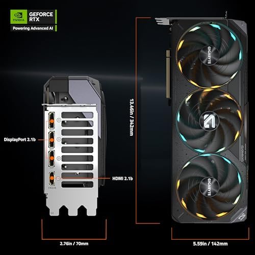 GIGABYTE GeForce RTX 5080 Gaming OC 16G Graphics Card, WINDFORCE Cooling System, 16GB 256-bit GDDR7, GV-N5080GAMING OC-16GD Video Card