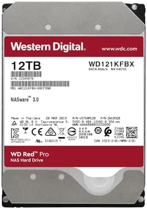 Western Digital 24TB WD Red Pro NAS Internal Hard Drive HDD - 7200 RPM, SATA 6 Gb/s, CMR, 512 MB Cache, 3.5" - WD240KFGX|B0D24TQK3Q