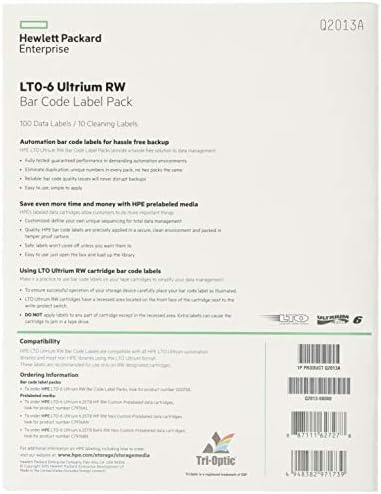 HP LTO-6 ULTRIUM RW BAR Code Label Pack|B00AHQUW2I