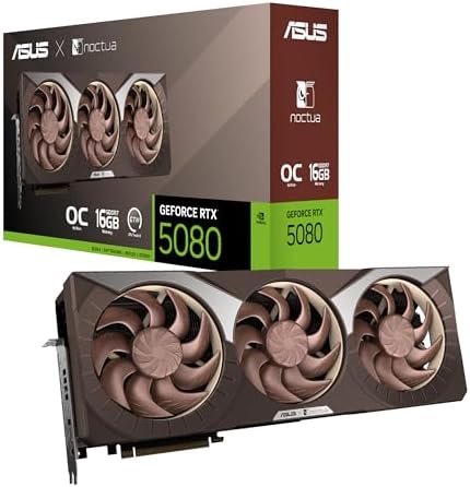 ASUS ROG Astral GeForce RTX™ 5080 OC Edition Gaming Graphics Card (PCIe® 5.0, 16GB GDDR7, HDMI®/DP 2.1, 3.8-Slot, 4-Fan Design, Axial-tech Fans, Patented Vapor Chamber, Phase-Change GPU Thermal pad