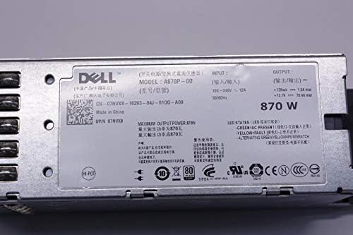 870W Hot Swap Power Supply Fits Dell PowerEdge R710 T610 PowerVault DL2100 NX3000 VT6G4 YFG1C 7NVX8 PT164 3257W N870p-S0 NPS-885AB-A|B07L8M4WW9