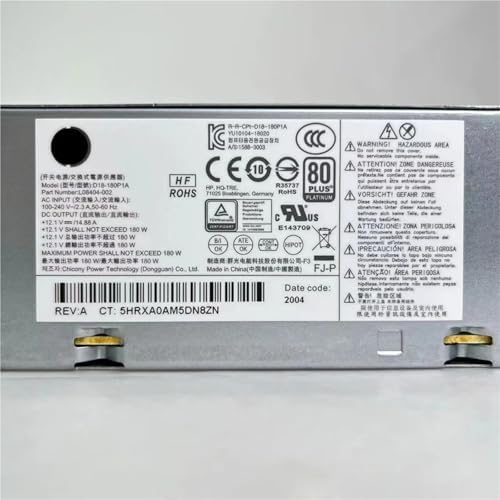 1pc Power Supply for 400 G5, 600 G3 G4 G5 SFF 180W PSU L07658-001 PA-1181-3HB L08404-002 D18-180P1A
