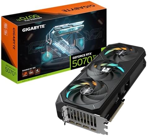 GIGABYTE GeForce RTX 5070 Ti Gaming OC 16G Graphics Card, 16GB 256-bit GDDR7, PCIe 5.0, WINDFORCE Cooling System, GV-N507TGAMING OC-16GD Video Card|B0DTRC7782