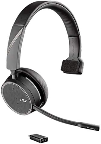 Plantronics - Voyager 4210 UC USB-C (Poly) - Bluetooth Single-Ear (Monaural) Headset - Connect to PC, Mac, & Desk Phone - Noise Canceling - Works with Teams, Zoom & More|B082LRD7YL