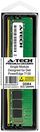 A-Tech 16GB Module for Dell PowerEdge T130 - DDR4 PC4-17000 2133Mhz ECC Unbuffered UDIMM 2Rx8 - Server Specific Memory Ram (AT316653SRV-X1U4