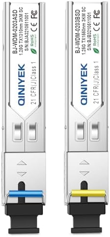 A Pair 10G BIDI SFP+ Single Mode Fiber Module, 10Gb SFP+ LC LR 1270nm 1330nm, Bidi Gbic for Cisco SFP-10G-BXD-I (1330nm-TX/1270nm-RX) / SFP-10G-BXU-I (1270nm-TX/1330nm-RX),10~20KM, with DOM|B0CYC6P6KF